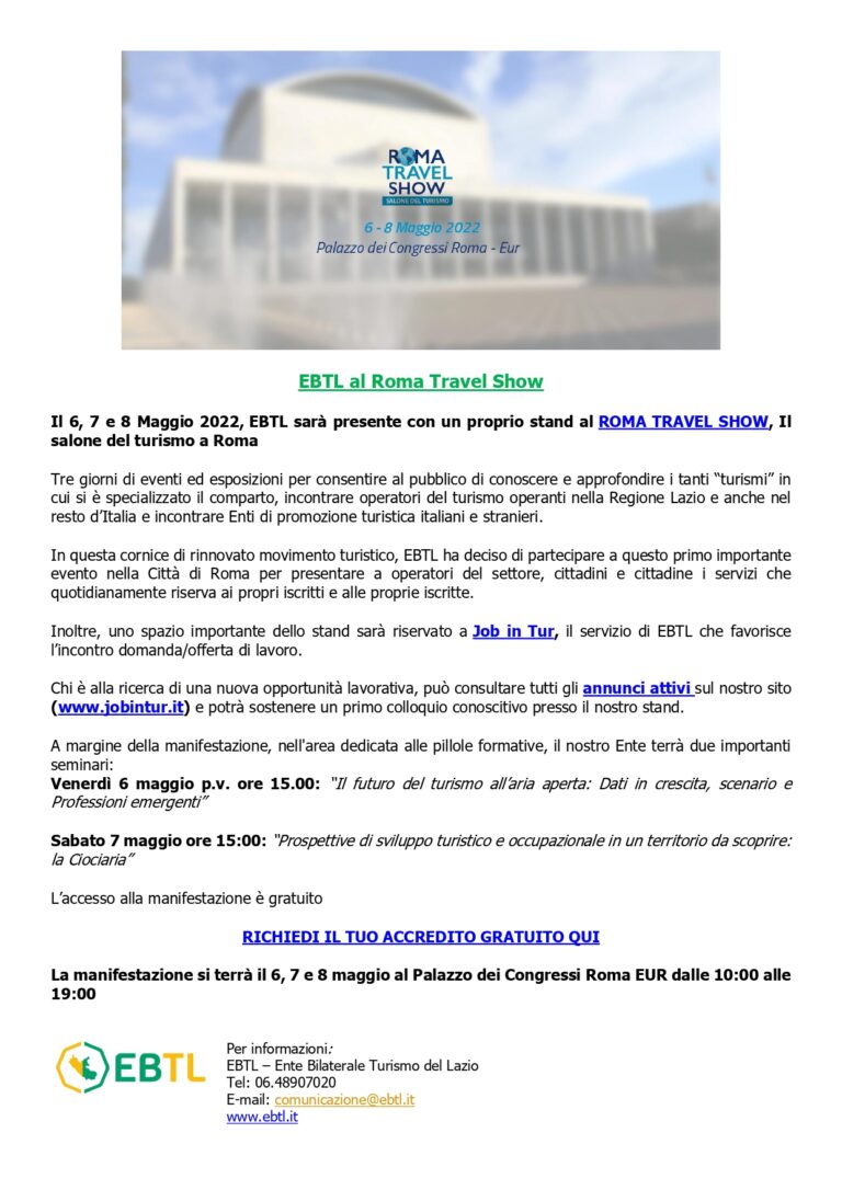 Faita-FederCamping Lazio al Roma Travel show