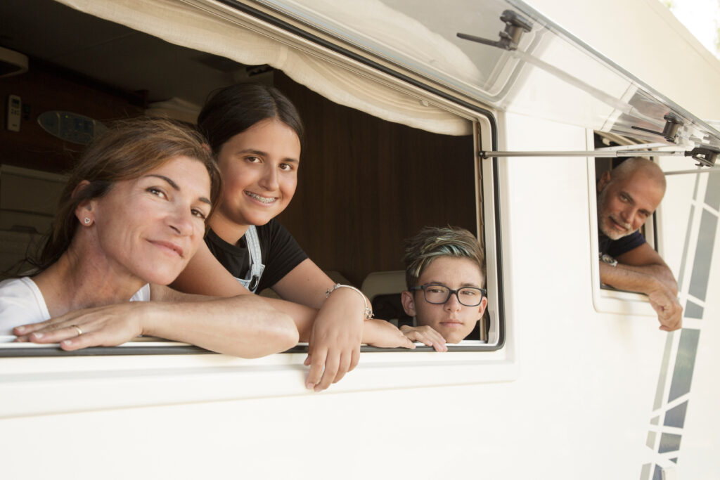 famiglia in camper